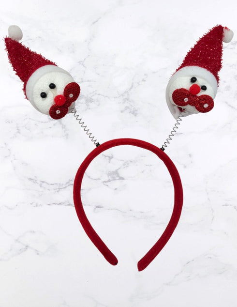 BookMyCostume Christmas Accessory Combo for Girls- Christmas Snowman Santa Eye Glasses and Christmas Bouncing Snowman Headband for Girls