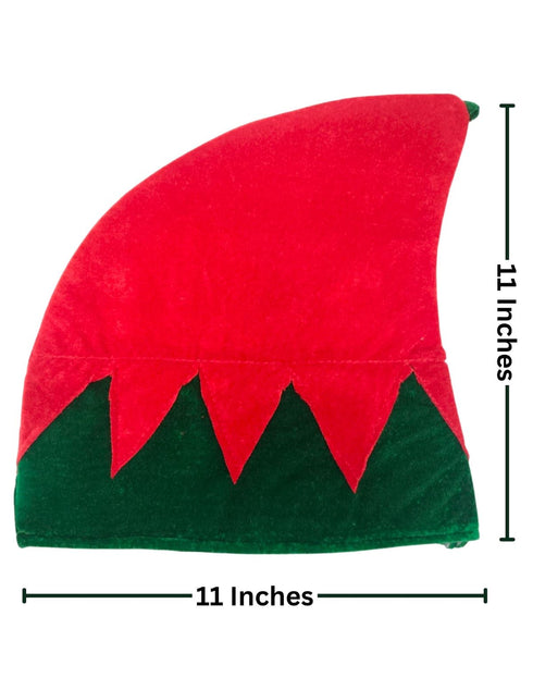 BookMyCostume Santa's Elf Cap Christmas Movie Character Kids Fancy Dress Accessories | Red & Green