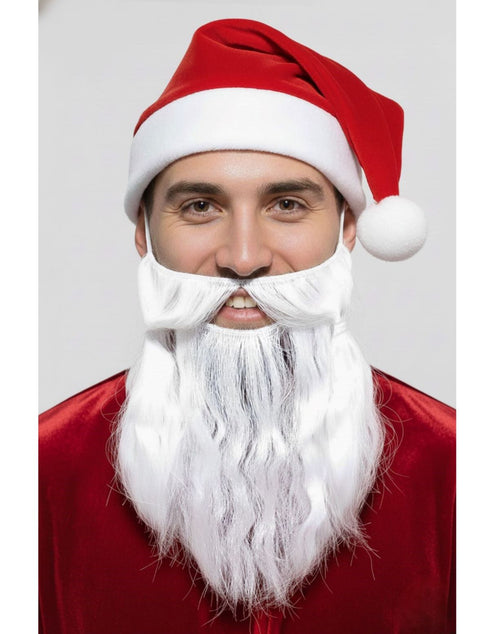 Christmas Accessory Set Santa Cap and Beard for Adults Fancy Dress Accessory