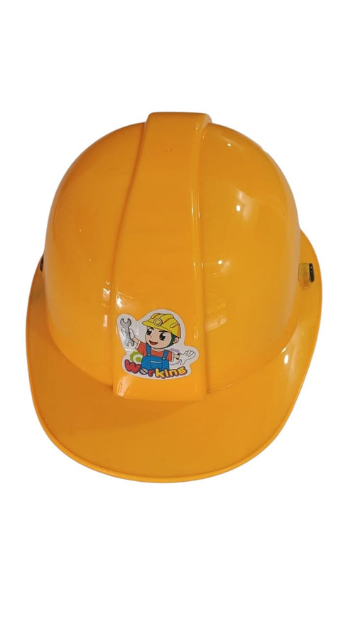 BookMyCostume Yellow Construction Worker Helmet for Kids | Civil Engineer Builder Fancy Dress Accessory for Themed Parties And Role Play