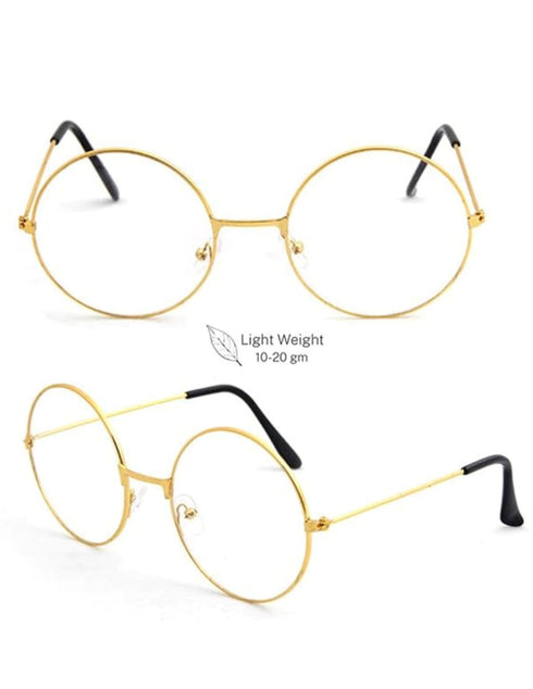 BookMyCostume Golden Spects Gandhiji Glasses Santa Claus Scholar Drama Theater Spectacles for Role Play Costume Accessory | Kids