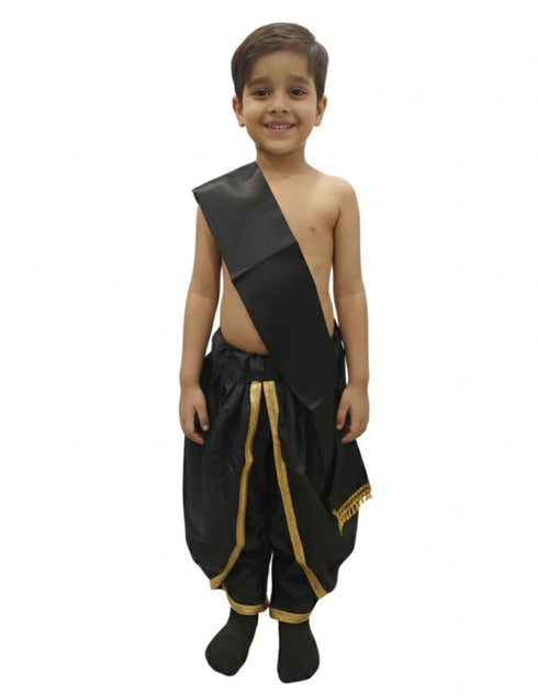 Black Dhoti with Patka Indian Folk Cultural Role Play Dress | Indian Traditional Costume for Boys