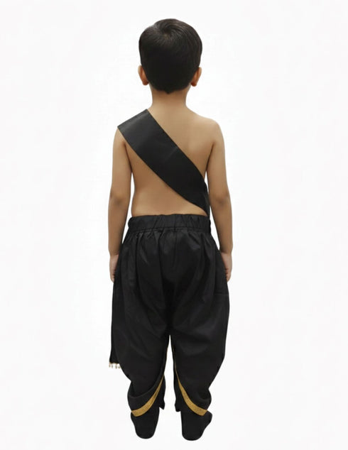Black Dhoti with Patka Indian Folk Cultural Role Play Dress | Indian Traditional Costume for Boys