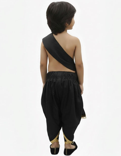 Black Dhoti with Patka Indian Folk Cultural Role Play Dress | Indian Traditional Costume for Boys