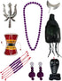Shiva Accessories for Men | Complete Shankar Bhagwan Jewellery Set - Trishul, Damru, Rudraksha, Sarp, Chand & Wig for Shivratri and Fancy Dress Costume Accessory