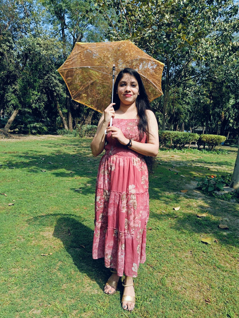 BookMyCostume Net Parasol Umbrella with Embroidery – Kids & Adults Costume Accessories for Photoshoots, Decorations & Special Occasions