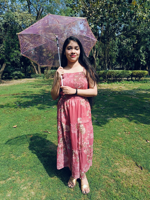 BookMyCostume Net Parasol Umbrella with Embroidery – Kids & Adults Costume Accessories for Photoshoots, Decorations & Special Occasions