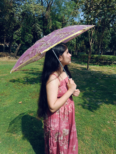 BookMyCostume Net Parasol Umbrella with Embroidery – Kids & Adults Costume Accessories for Photoshoots, Decorations & Special Occasions
