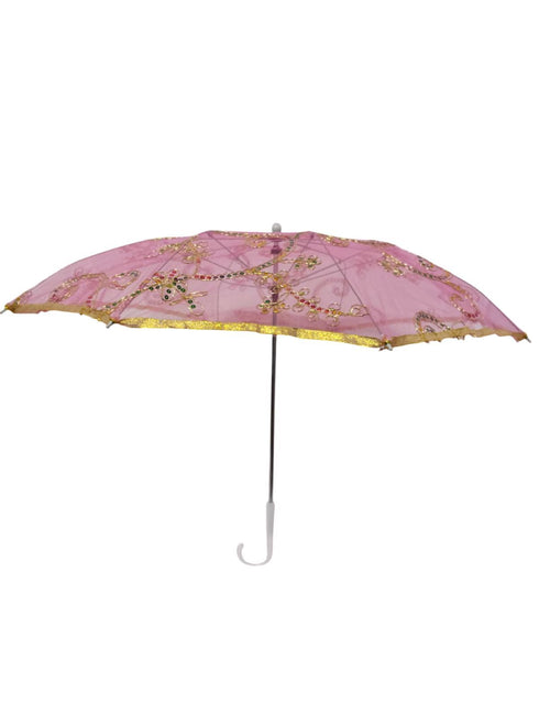 BookMyCostume Net Parasol Umbrella with Embroidery – Kids & Adults Costume Accessories for Photoshoots, Decorations & Special Occasions