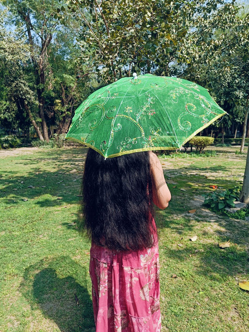 BookMyCostume Net Parasol Umbrella with Embroidery – Kids & Adults Costume Accessories for Photoshoots, Decorations & Special Occasions