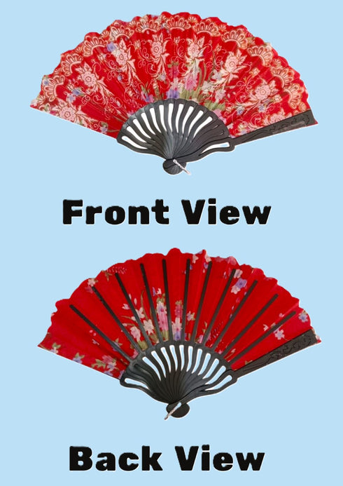 BookMyCostume Assorted Plastic Japanese Dance Fan – Elegant Fancy Dress Costume Accessories for Kids & Adults| Perfect for Group Annual Day Dances