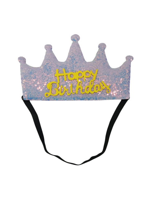 BookMyCostume Assorted Glowing LED Happy Birthday Headband Crown Accessories for Girls – 3 Modes Changing Lights, Sparkly Birthday Crown with Adjustable Size for Party and Celebration