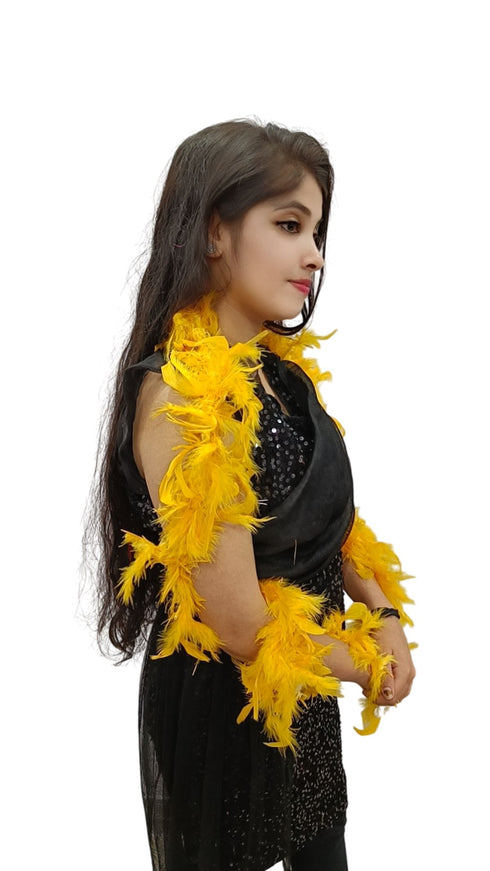 BookMyCostume Fluffy Feather Boa Stole | Soft Feathers Scarf Evening Dress Accessory for Girls | Perfect for Dance Accessory, Costume Parties & Stylish Feather Dress Look