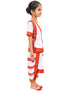Red & White Bharatanatyam Saree Indian Classical Dance Costume for Girls | Kids & Adult Fancy Dress Costume