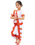 Red & White Bharatanatyam Saree Indian Classical Dance Costume for Girls | Kids & Adult Fancy Dress Costume