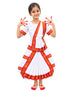 Red & White Bharatanatyam Saree Indian Classical Dance Costume for Girls | Kids & Adult Fancy Dress Costume