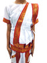 Red & White Bharatanatyam Saree Indian Classical Dance Costume for Girls | Kids & Adult Fancy Dress Costume