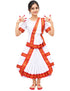 Red & White Bharatanatyam Saree Indian Classical Dance Costume for Girls | Kids & Adult Fancy Dress Costume