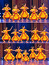 Yellow & Red Bharatanatyam Saree Indian Classical Dance Costume for Girls | Kids & Adult Fancy Dress Costume