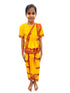 Yellow & Red Bharatanatyam Saree Indian Classical Dance Costume for Girls | Kids & Adult Fancy Dress Costume