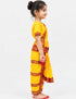 Yellow & Red Bharatanatyam Saree Indian Classical Dance Costume for Girls | Kids & Adult Fancy Dress Costume