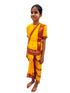 Yellow & Red Bharatanatyam Saree Indian Classical Dance Costume for Girls | Kids & Adult Fancy Dress Costume