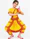 Yellow & Red Bharatanatyam Saree Indian Classical Dance Costume for Girls | Kids & Adult Fancy Dress Costume