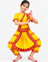 Yellow & Red Bharatanatyam Saree Indian Classical Dance Costume for Girls | Kids & Adult Fancy Dress Costume