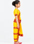 Yellow & Red Bharatanatyam Saree Indian Classical Dance Costume for Girls | Kids & Adult Fancy Dress Costume