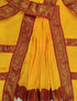 Yellow & Red Bharatanatyam Saree Indian Classical Dance Costume for Girls | Kids & Adult Fancy Dress Costume