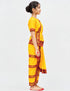 Yellow & Red Bharatanatyam Saree Indian Classical Dance Costume for Girls | Kids & Adult Fancy Dress Costume