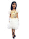 BookMyCostume White & Golden Sequin Western Dance Costume for Girls | Stylish Top with Frill Sleeves & White Fluffy Skirt | Party Wear & Western Dance Costume for Kids