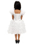 White & Golden Sequin Western Dance Costume for Girls | Stylish Top with Frill Sleeves & White Fluffy Skirt | Party Wear & Western Dance Costume for Kids