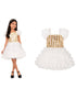White & Golden Sequin Western Dance Costume for Girls | Stylish Top with Frill Sleeves & White Fluffy Skirt | Party Wear & Western Dance Costume for Kids