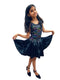 BookMyCostume Black Multicolor Sequin Western Dance Costume for Girls | Sleeveless Elasticated Straps & Back Top with Wide Flared Skirt Set | Fancy Dress Costume for Kids