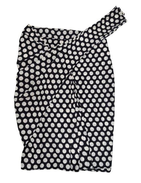 BookMyCostume Black Retro Polka Dot Saree Costume for Girls | Ready-to-Wear Saree with Blouse & Hairband | 70s Bollywood Fancy Dress for Theme Parties & School Functions