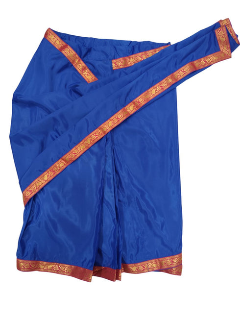 BookMyCostume Teacher Costume for Kids Girls | Dark Blue Ready-to-Wear Saree with Blouse |Mythology Dress for Kids Girls | Community Helper Dress| Role Play Outfit for Girls