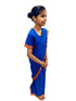 BookMyCostume Teacher Costume for Kids Girls | Dark Blue Ready-to-Wear Saree with Blouse |Mythology Dress for Kids Girls | Community Helper Dress| Role Play Outfit for Girls