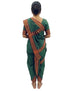 Traditional Marathi Dress for Girls | Dark Green Nauvari Saree for Kids with Blouse | Fisherwoman Costume for Kids | Indian Cultural State Dress