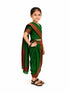 Traditional Marathi Dress for Girls | Dark Green Nauvari Saree for Kids with Blouse | Fisherwoman Costume for Kids | Indian Cultural State Dress