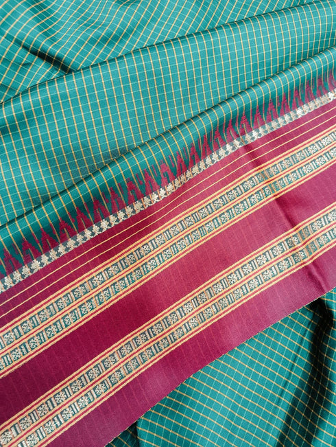 BookMyCostume Traditional Marathi Dress for Girls | Dark Green Nauvari Saree for Kids with Blouse | Fisherwoman Costume for Kids | Indian Cultural State Dress