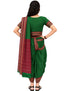 Traditional Marathi Dress for Girls | Dark Green Nauvari Saree for Kids with Blouse | Fisherwoman Costume for Kids | Indian Cultural State Dress