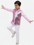Pink Sequin Shirt & White Shiny Pants Western Dance Costume for Boys | Full Sleeve Party Wear Outfit | Theme Annual Day & Fancy Dress Outfit