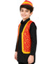 Red Qawwali Jacket & Cap Combo for Kids | Red Embroidered Ethnic Fancy Dress Costume | Sufi Singer Kurta Style Waistcoat & Head Cap for Theme Parties & Stage Shows