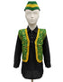 Green Qawwali Jacket & Cap Combo for Kids | Green Embroidered Ethnic Fancy Dress Costume | Sufi Singer Kurta Style Waistcoat & Head Cap for Theme Parties & Stage Shows