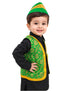 Green Qawwali Jacket & Cap Combo for Kids | Green Embroidered Ethnic Fancy Dress Costume | Sufi Singer Kurta Style Waistcoat & Head Cap for Theme Parties & Stage Shows