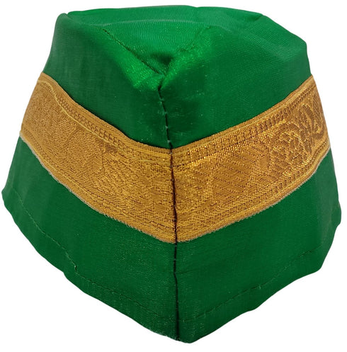 BookMyCostume Green Qawwali Jacket & Cap Combo for Kids | Green Embroidered Ethnic Fancy Dress Costume | Sufi Singer Kurta Style Waistcoat & Head Cap for Theme Parties & Stage Shows