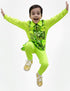 Light Green Western Dance Costume for Boys | Full Sleeves Sequin Collared Shirt with Matching Pants | Nylon & Sequence Dance Costume for Boys | Stylish Fancy Dress for Kids