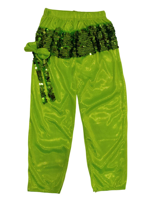 Light Green Western Dance Costume for Boys | Full Sleeves Sequin Collared Shirt with Matching Pants | Nylon & Sequence Dance Costume for Boys | Stylish Fancy Dress for Kids