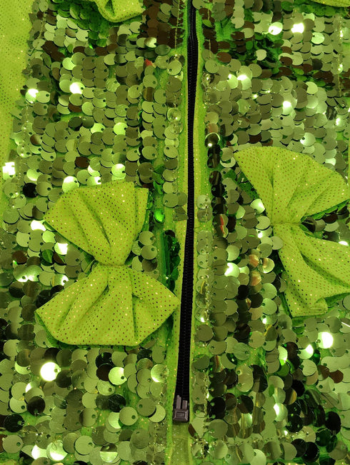 BookMyCostume Light Green Western Dance Costume for Boys | Full Sleeves Sequin Collared Shirt with Matching Pants | Nylon & Sequence Dance Costume for Boys | Stylish Fancy Dress for Kids